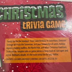 Christmas Trivia Game A Perfect Ho Ho Holiday Gift Ages 12+ 2+ Players New