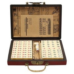 Vintage Chinese Mahjong Set Traditional 144 Tiles Mah-Jong Game Set Case Box