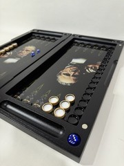 The Godfather Backgammon Board – Handmade Ash Wood & Glass Set, Luxury Gift