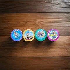 Vintage 1995 WPF ICEE Pogs Full Set Of 4 (Pogs) 1-4 Plus Free Gift!