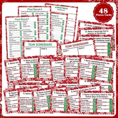 Vinsot 50 Pcs Christmas Friendly Feud Game with Answer Buzzer Christmas Feud