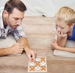 Wooden Board Tic TAC Toe Game XO Table Toy Educational for Adult Kids