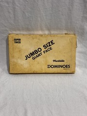 Super Thick Jumbo Size Giant Face Marblelike Dominoes Puremco #1632 Box ** As Is