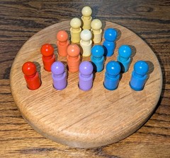 Vintage Knock On Wood Frustration Peg Jump Game Handmade Ithaca Freeville York