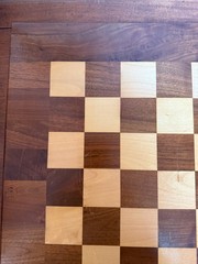 Drueke Chessboard, Walnut & Birch, Double Sided, 2″ Squares, 20×20