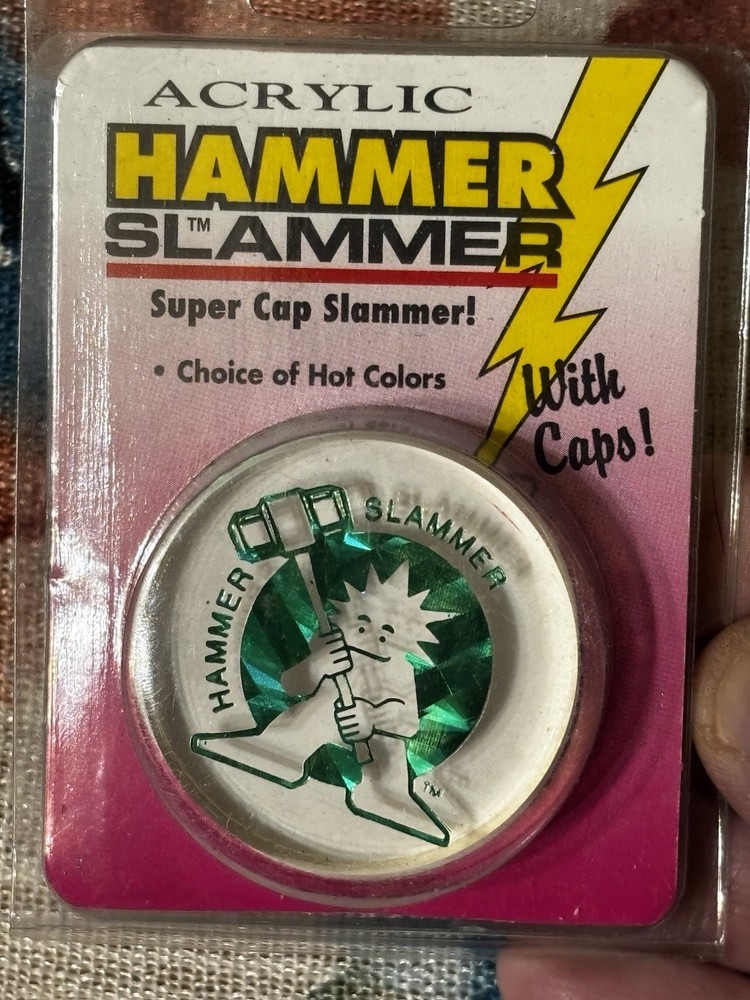 Vintage Advance Plastics POG Hammer Slammer Clear Acrylic Super Cap Slammer New