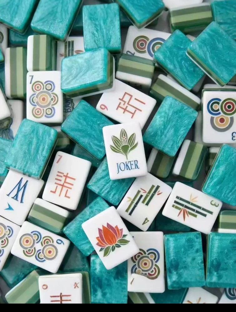 New high-end Blue Mahjong Tiles set ,160 tiles+ Free storage bag