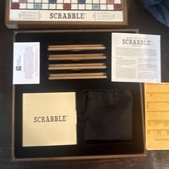 WS Game Company Scrabble Wooden Board Game Set, Ages 8+ (2021)