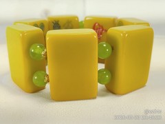 Green Glow ALL Bakelite Catalin MahJong Mah Jongg tiles Champion Bracelet