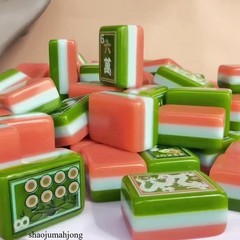 NEW! Vibrant Layered Mahjong Tiles – Full American Set 160Tiles – Hand painting