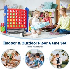 Giant 4-in-1 Connect Game Set Jumbo Outdoor Fun with Mini Basketball for Kids