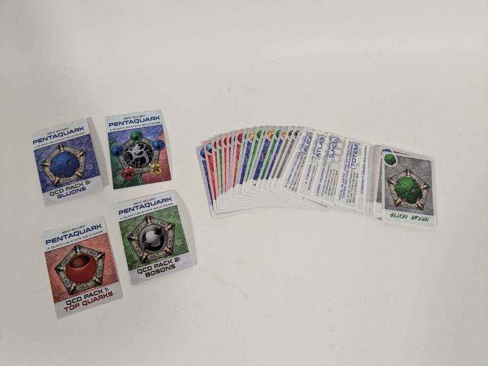 No Wallet Pentaquark Button Shy Card Game + 3 Expansions Solo 1 Player Solitaire
