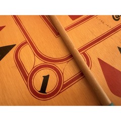 Vintage Carrom Gameboard 125 Games Reversible Wood Board Original Box No. 108