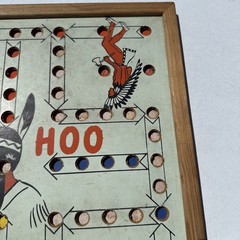 Vtg Wa-Hoo Wahoo Game Board Creative Designs Texas Indian Western Framed Checker