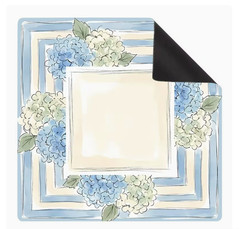 Mahjong Table Mat Chinoiserie blue Floral Anti-Slip Game Mat Cover