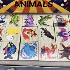 VTG Lotto Animals Game! Wooden Pieces Ages 4 To 10 , 2-4 Players Made In Israel