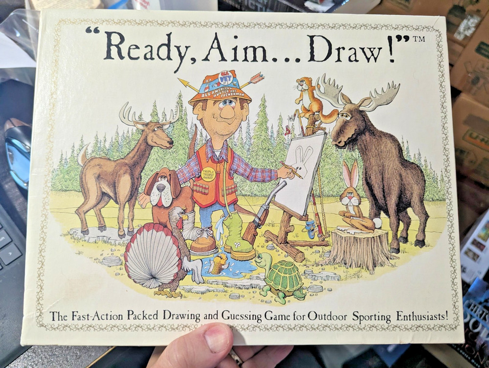 READY, AIM… DRAW! Drawing Board Game 100% READY to PLAY 1988 VINTAGE