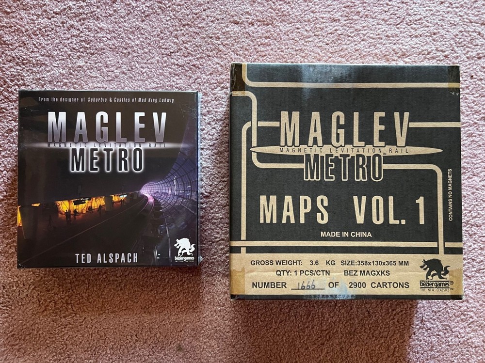 Maglev Metro + Maps Vol. 1 Kickstarter by Bezier Games 2021 sealed original pack