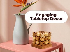 3D Wooden Tic Tac Toe Game Rustic Coffee Table Decor Family Gift Fun for All