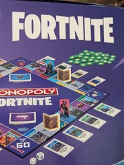 MONOPOLY FORTNITE Board Game 100% COMPLETE OPENED BOX Cards in SHRINK 2019 MF2