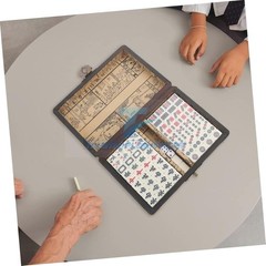 Vintage Chinese Mahjong Set Traditional 144 Tiles Mah-Jong Game Set w/ Case Box