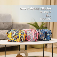 American Mahjong Tile Set with Printed Handbag, 166 Premium Blue Tile and Access
