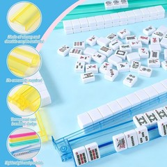 Multicolored Acrylic Mahjong Racks with Pushers and Tile Holders American Style