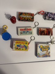 Lot of 12 Vintage Mini Board Game Keychains Mattel Hasbro 90’s Sweet N Fun