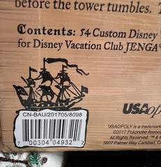 DISNEY VACATION CLUB Jenga PIRATES OF THE CARIBBEAN Edition Used/incomplete
