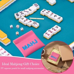 Sunnymove Mahjong Dice Bags 3.8 x 3.9 3.82 x 3.94 inches / 9.7 x 10 cm, Pink