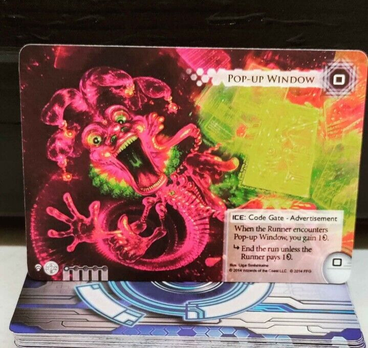 POP-UP WINDOW Organzied Play Promo Card FFG Android Netrunner LCG