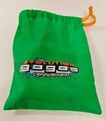 Gogo’s Crazy Bones Lot of 12 with gold bone and Green Cloth Bag pouch