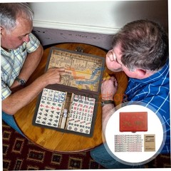 Vintage Chinese Mahjong Set Traditional 144 Tiles Mah-Jong Game Set w/ Case Box