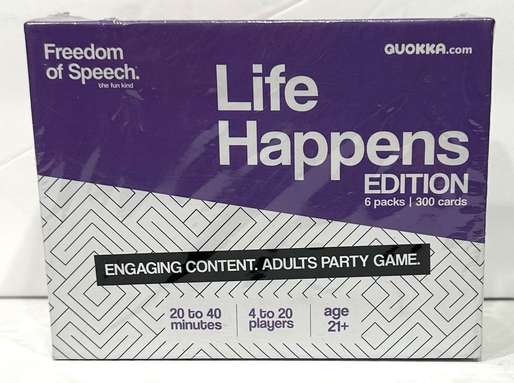 Freedom of Speech Card Board Game Life Happens Edition Fast-Paced QUOKKA, NEW