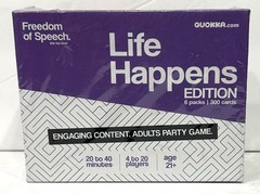 Freedom of Speech Card Board Game Life Happens Edition Fast-Paced QUOKKA, NEW
