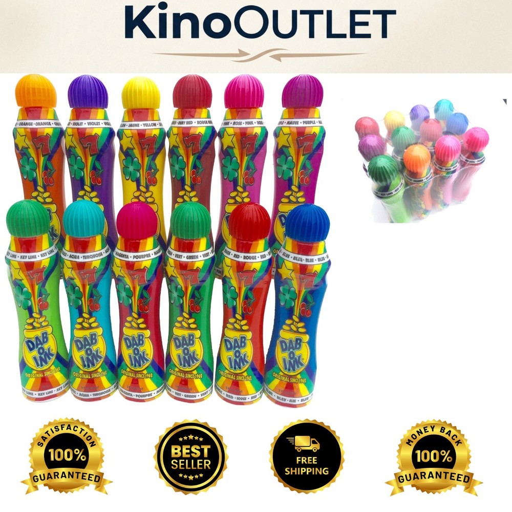12 Mixed Color Bingo Daubers – 3oz with Chisel Tip for Precise Bingo Play
