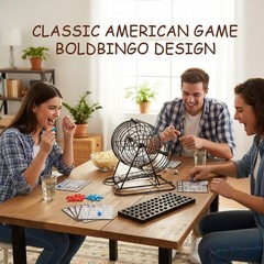Deluxe Bingo Game Set w/Metal Bingo Cage Perfect for the Whole Family FriendsANY