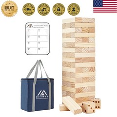 57-Piece Giant Stacking Timber Game – Family Indoor & Outdoor Entertainment