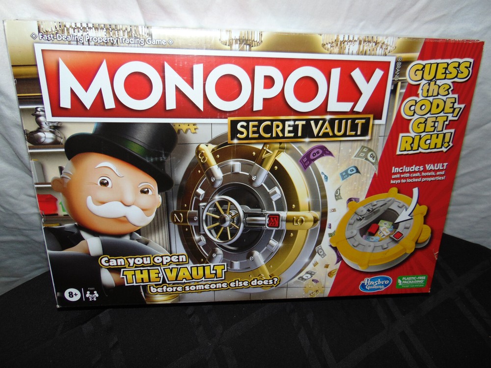 New MONOPOLY Secret Vault Board Game Ages 8+ 2-6 Players Family Board Game