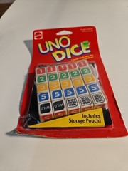 Vintage Uno Dice with Storage Pouch Mattel 1996 Brand New Factory Sealed T3