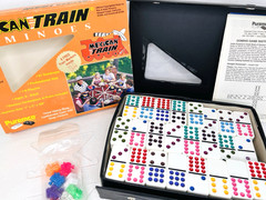 Mexican Train 91 Dominoes Puremco with Case ~ ChickenFoot ~ Complete
