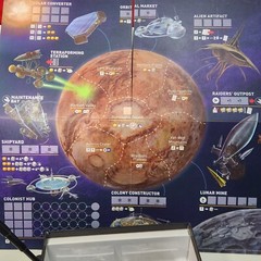 Alien Frontiers with Mind Control Helmet Card and 4 Rocket Tokens Complete 2011
