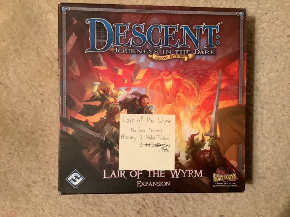 Fantasy Flight Games Descent: Journeys in the Dark 2nd Ed Lair of the Wyrm Expa…