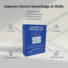 2026 World Cup Soccer Knowledge Trivia Cards Game – 100 Educational Question …