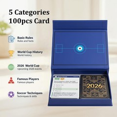 2026 World Cup Soccer Knowledge Trivia Cards Game – 100 Educational Question …