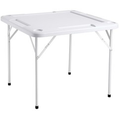 Uimoso Mahjong Table 4Player Folding Card Table & 4 Cup Holders Chip Trays White