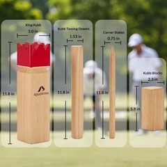 Kubb Yard Game Set with Carrying Bag – Outdoor Lawn Family Game for Teen & Adult
