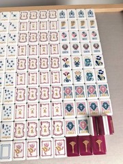 American Mahjong Game Set, 160 tiles Mah Jong Tiles red Ginkgo Acrylic Mahjong