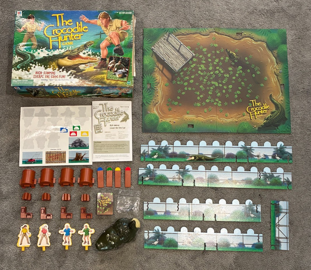Crocodile Hunter Board Game Steve Irwin 1999 by MB – Working & 100% Complete