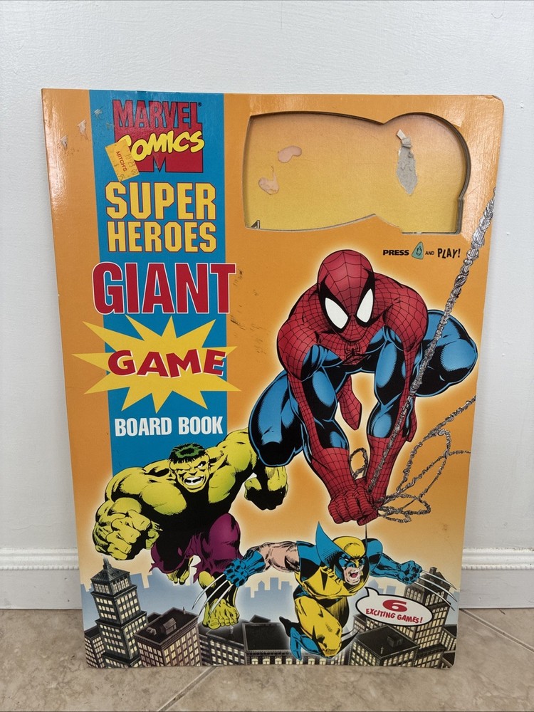 Marvel Comics Super Heroes Giant Game Board Book 1994 By Tormont Missing Pieces